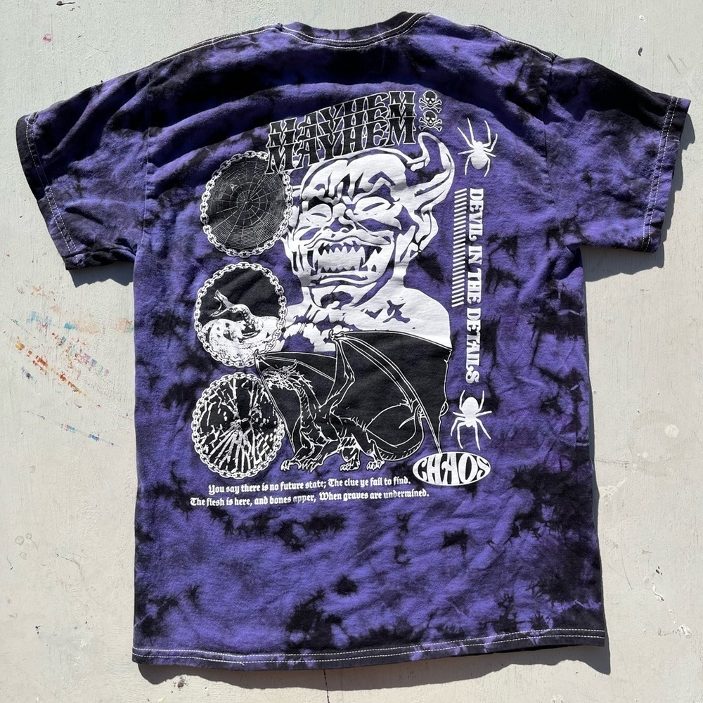Men's Vitriol‎ T-Shirt Multicolor Mayhem M Psych Devil Gothic Chaos Evil Street